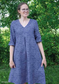 Leinen weiße Blüten auf Royalblau